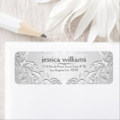 Licht zilvergrijs bloemig Lijst Etiket (Insitu)