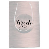 Licht zilvergrijs geborsteld aluminium medium cadeauzakje (Voorkant)