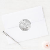 Licht zilvergrijs glimmend glinsterend dank u Labe Ronde Sticker (Envelop)