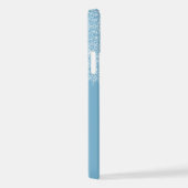 Licht Zomer Sky Blue Glitter Art Patroon iPhone Hoesje (Rechterkant)