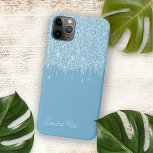 Licht Zomer Sky Blue Glitter Art Patroon iPhone 12 Hoesje