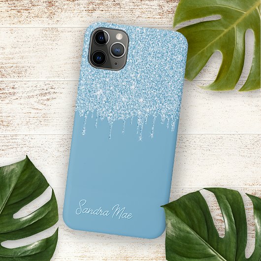 Licht Zomer Sky Blue Glitter Art Patroon iPhone Hoesje