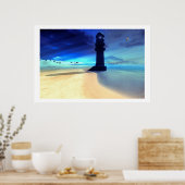 LICHTAFDRUKKING ZAND ISLAND POSTER (Keuken)