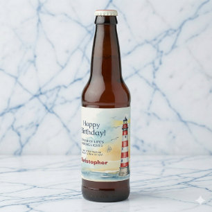 Lichtbaken Verjaardag Lichtend Licht Persoonlijk Bier Etiket