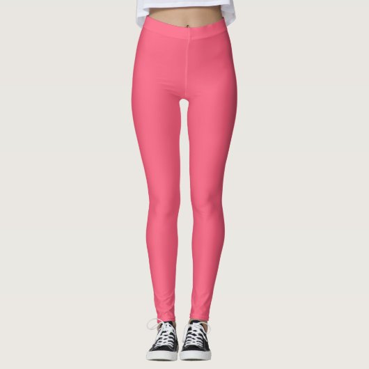 Lichtbaksteen Rood Effen Kleur Leggings (Voorkant)