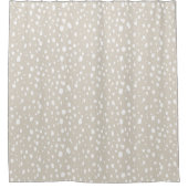 Lichtbeige en witte abstracte stippen douchegordijn (Voorkant)