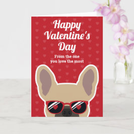 Lichtbeige Franse Bulldog Valentijnskaart Kaart