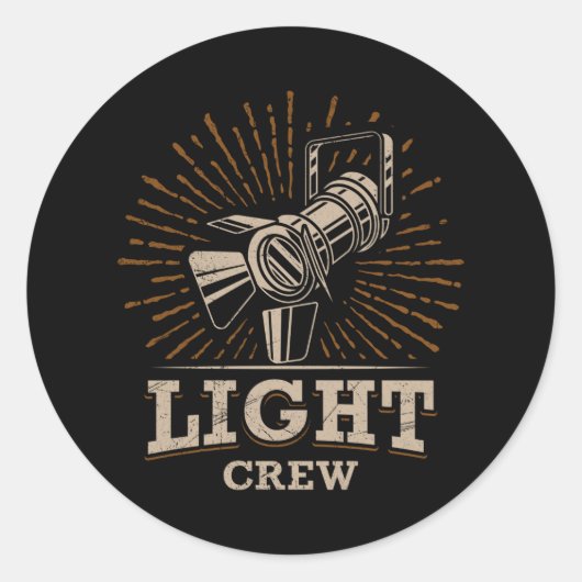 LICHTBEMANNING Theater Lighting-technicus Ronde Sticker (Voorkant)