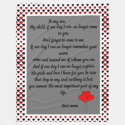 Lichtbericht moeder/zoon fleece deken (Voorkant)