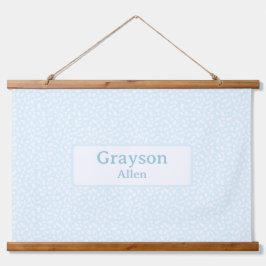 Lichtblauw Aangepaste Naam Boy Nursery Decor Hangend Wandkleed