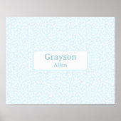 Lichtblauw Aangepaste Naam Boy Nursery Decor Poster (Voorkant)