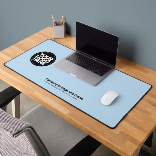 Lichtblauw | Aangepaste Zakelijke Logo Naam, Sloga Bureaumat (Kantoor 2)