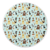 lichtblauw achtergrondpatroon. keramische knop (Voorkant)