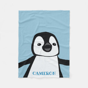 Lichtblauw Adorabele Pinguïn Nursery Persoonlijk Fleece Deken