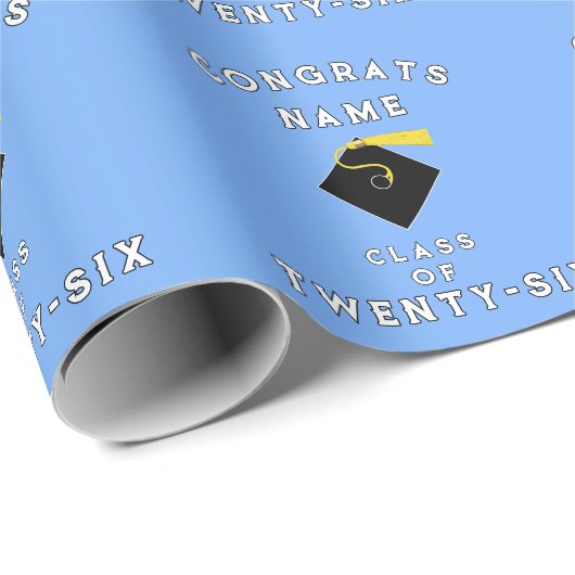 Lichtblauw Afstudeergeschenk 2026 Cadeaupapier (Rol Hoek)