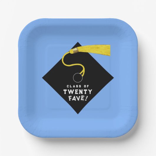 Lichtblauw Afstuderen 2025 Party Papieren Bordje (Voorkant)
