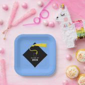 Lichtblauw Afstuderen 2025 Party Papieren Bordje (Feest)