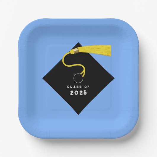 Lichtblauw Afstuderen 2025 Party Papieren Bordje (Voorkant)