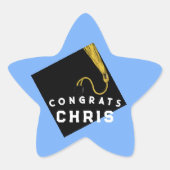 Lichtblauw Afstuderen 2025 Ster Sticker (Voorkant)