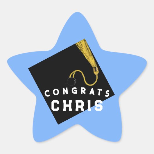 Lichtblauw Afstuderen 2025 Ster Sticker (Voorkant)