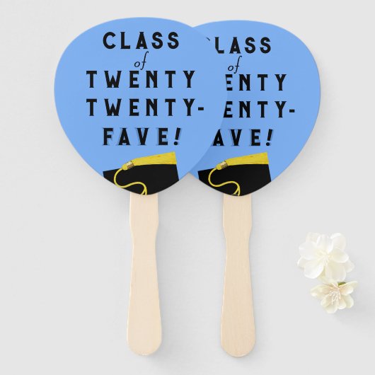 Lichtblauw Afstuderen Klasse van '25 Handwaaier (Voorkant en achterkant)