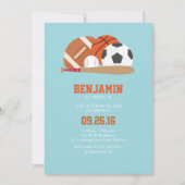 Lichtblauw All Star Sport Verjaardagsfeest Kaart (Voorkant)