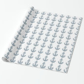 Lichtblauw anker inpakpapier (Uitgerold)