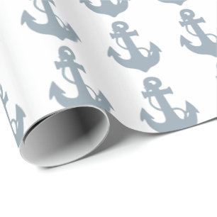 Lichtblauw anker inpakpapier
