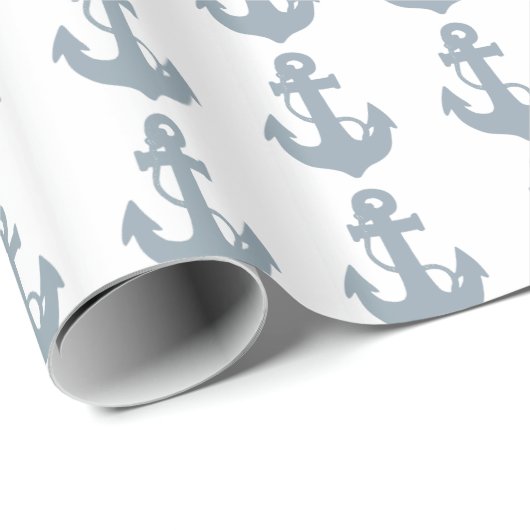 Lichtblauw anker inpakpapier (Rol Hoek)
