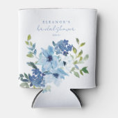 Lichtblauw Aquarel Bloemachtig Bruiloftsfeest Cust Blikjeskoeler (Voorkant)