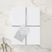 Lichtblauw Aquarel Wilde Bloem Cadeaulabel (Met Touw)