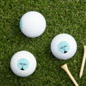 Lichtblauw Art Deco-ontwerp Golfballen (Insitu Gras)