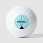 Lichtblauw Art Deco-ontwerp Golfballen (Voorkant)