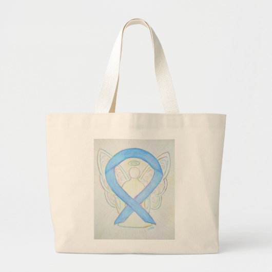 Lichtblauw Awareness Lint Custom Canvas tas (Voorkant)