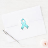 Lichtblauw Awareness Lint Ronde Sticker (Envelop)