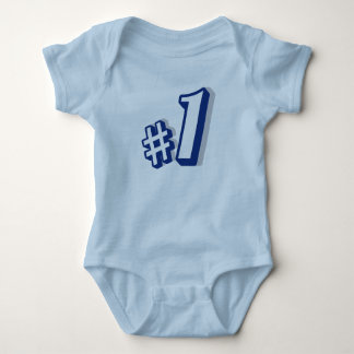 Lichtblauw baby romper voor de eerste verjaardag #