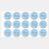 Lichtblauw Bad Body Chic Rond Product Waterdicht Labels (Vel)