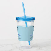 Lichtblauw bedrijfsmerk op Acryltumbler Acryl Drinkbeker (Links)