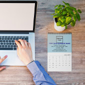 Lichtblauw Bedrijfsmerk op Kalender