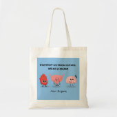 Lichtblauw beschermt ons tegen Covid Tote Bag (Voorkant)