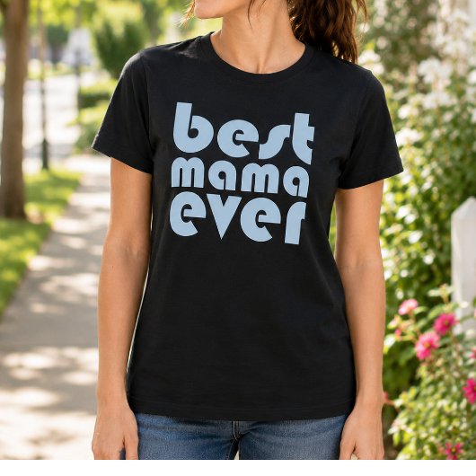 Lichtblauw Beste Mama Ooit Retro T-shirt