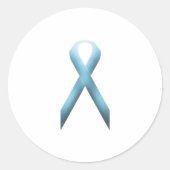 Lichtblauw bewustzijnslint ronde sticker (Voorkant)