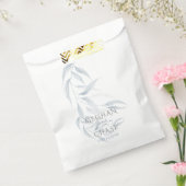 Lichtblauw bladbladerig gebladerte bedankzakje (Gezegeld)