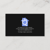 Lichtblauw bliksem elektrotrice visitekaartje (Achterkant)