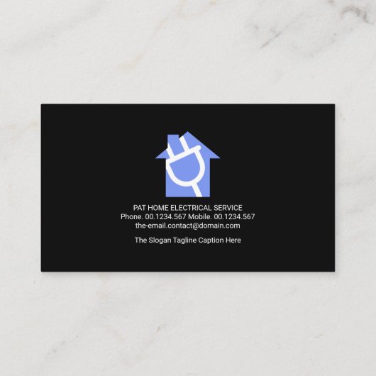 Lichtblauw bliksem elektrotrice visitekaartje (Achterkant)