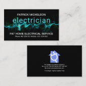 Lichtblauw bliksem elektrotrice visitekaartje (Voorkant / Achterkant)