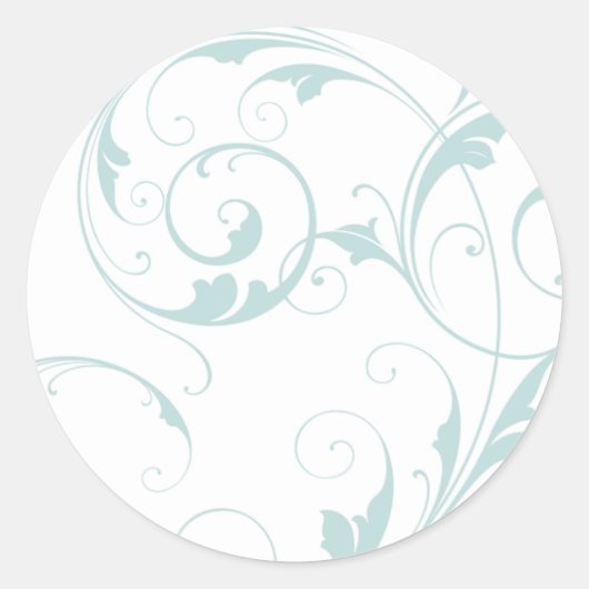 Lichtblauw bloeien ronde sticker (Voorkant)