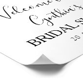 lichtblauw bloem bruidsmeisje welkom bord poster (Hoek)