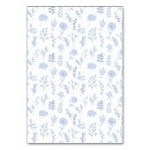 Lichtblauw Bloemen Boheemse Bruiloft Tafelnummers (Achterkant)