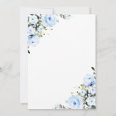 Lichtblauw Bloemen Dopen Goud Lijst Kaart (Achterkant)